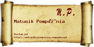Matusik Pompónia névjegykártya